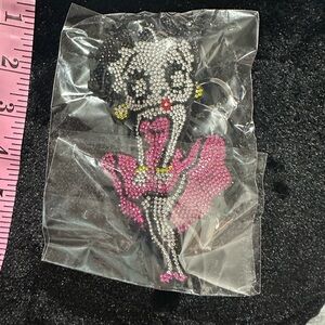 Charming Cartoon Character Betty Boop Keychain with Pink Dress!